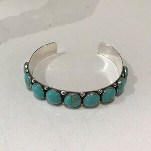Seed and Sage Silver and Turquoise Studded Bracelet/Cuff